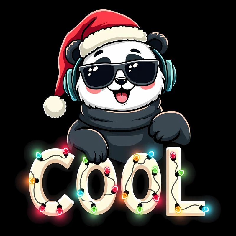 cool panda christmas