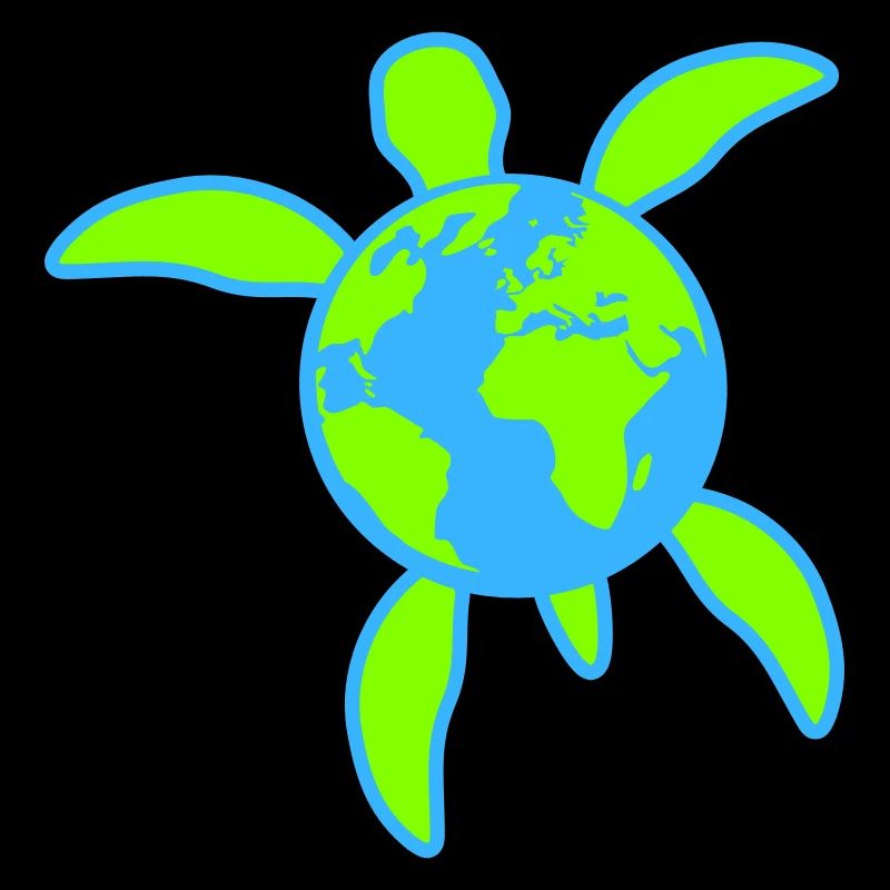 Water Turtle Earth Globe Planet Logo Icon