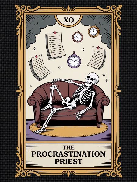 Le Prêtre Procrastination Procrastinateur Squelette