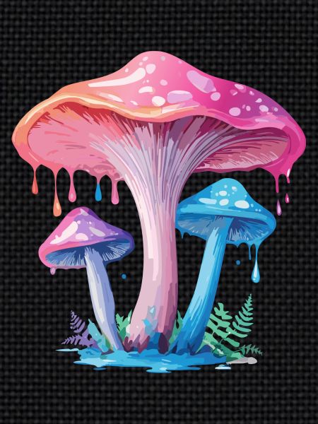 Champignon rose bleu