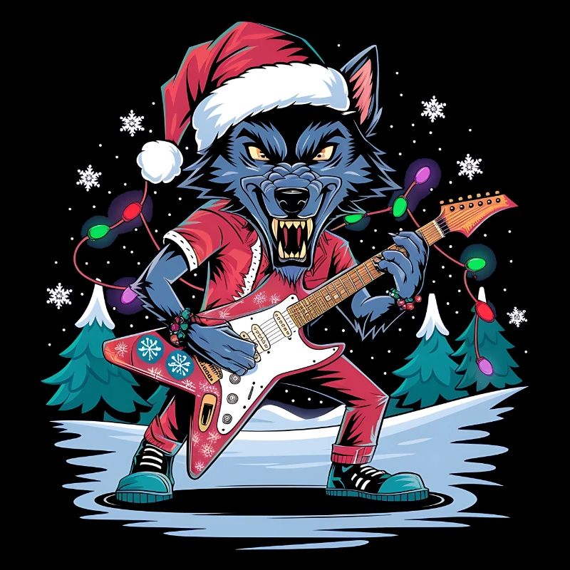 Christmas Wolf Rock – Festive and Wild