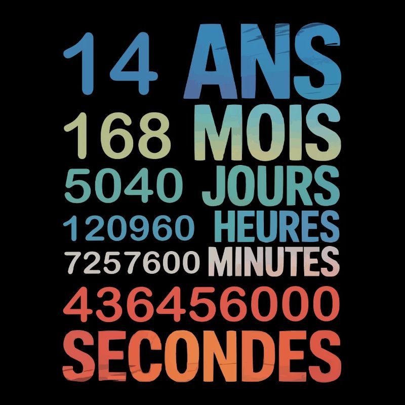 14 Ans en Secondes – Design Anniversaire Original