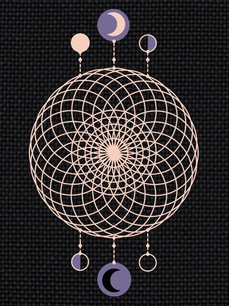 Moon Phases Geometric Pattern