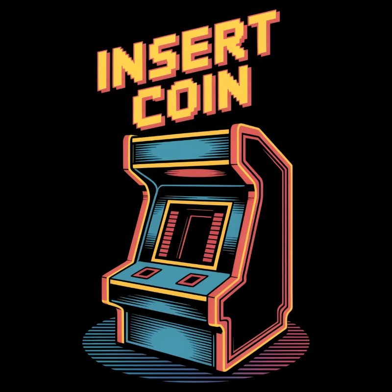 Insert Coin Retro Arcade Gaming Automat
