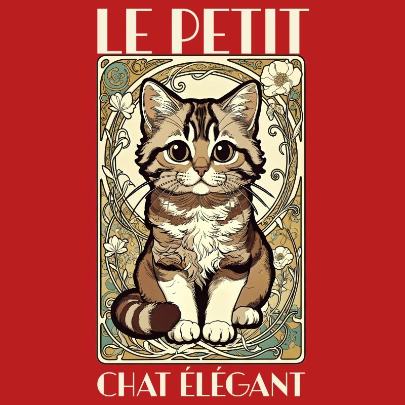 Le Petit Chat Élégant – Jugendstil Katze