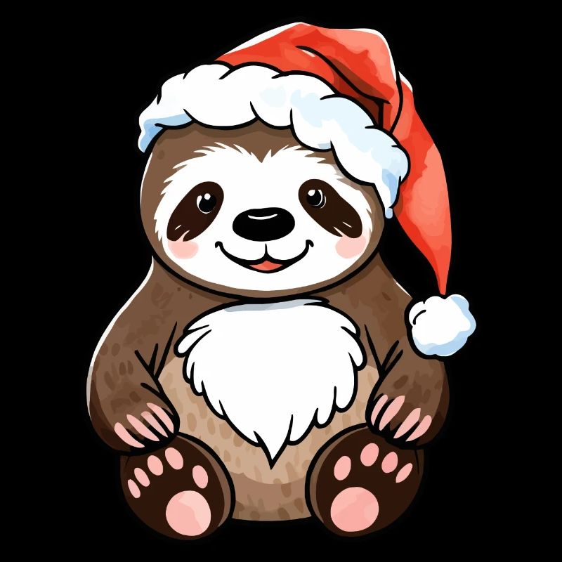 Sloth Christmas Drawing