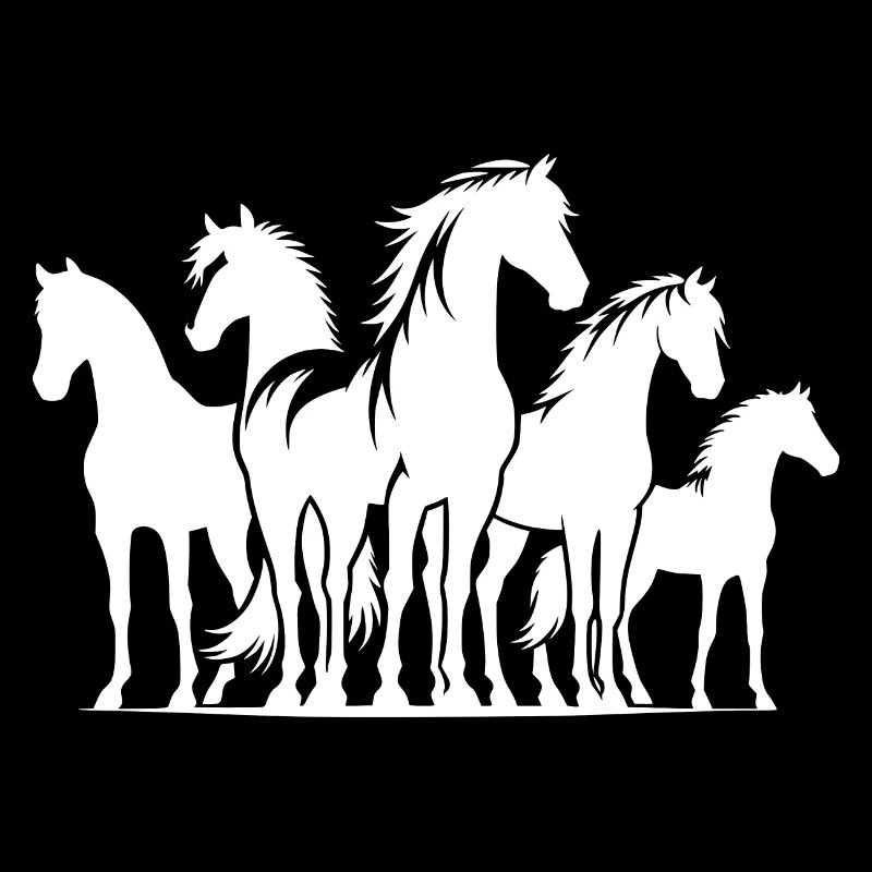 Knuffige Pferdebande Pferde auf dem Reitplatz
