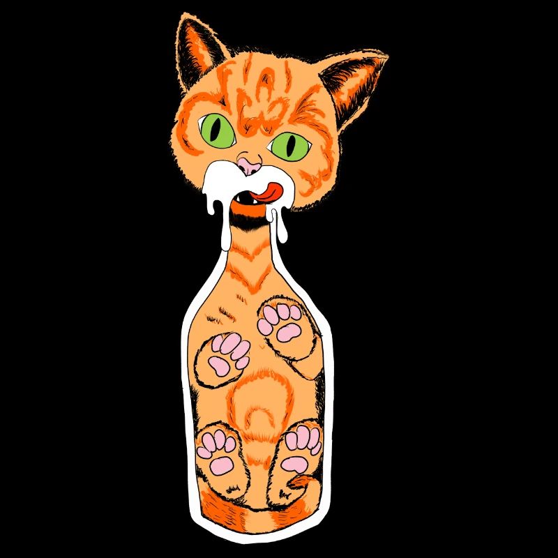 Katze in der Flasche