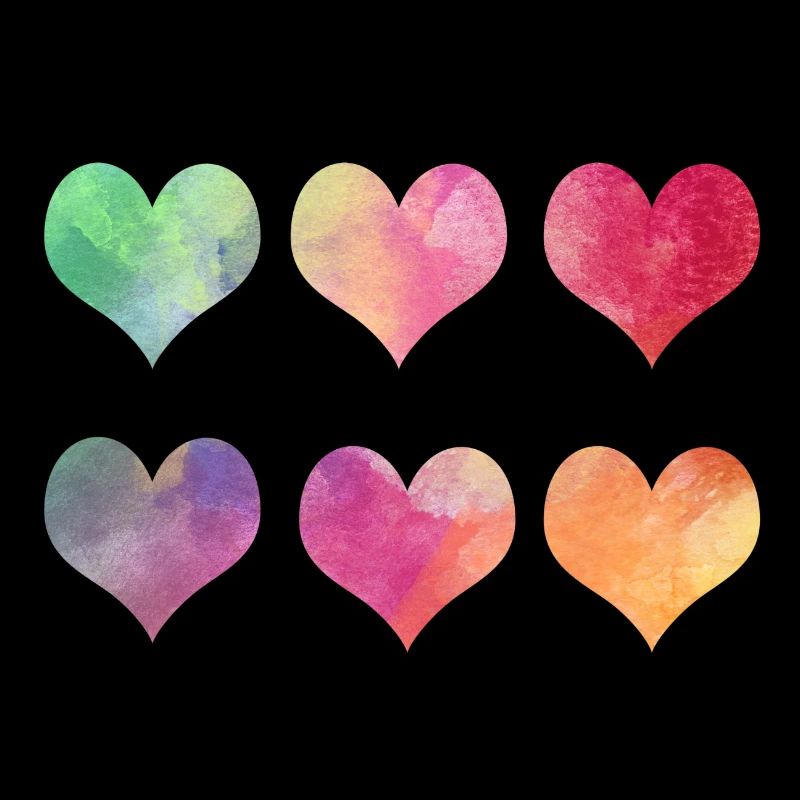 Bunte Herzen - Regenbogen Herzen Valentinstag