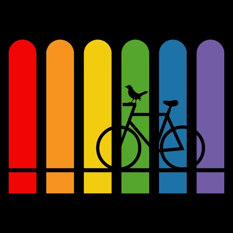 Rainbow rounded bike