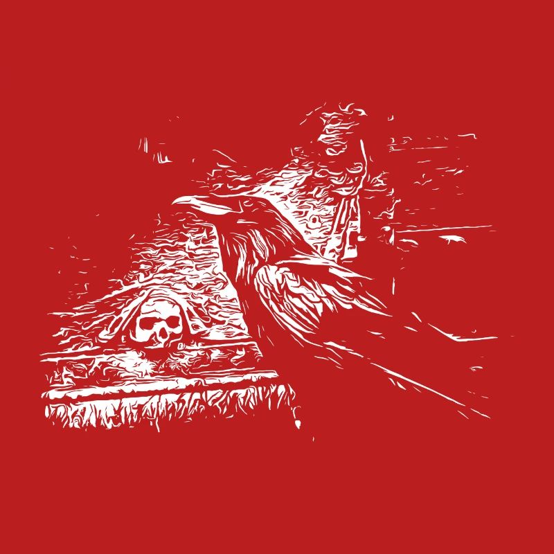Raven with skull
