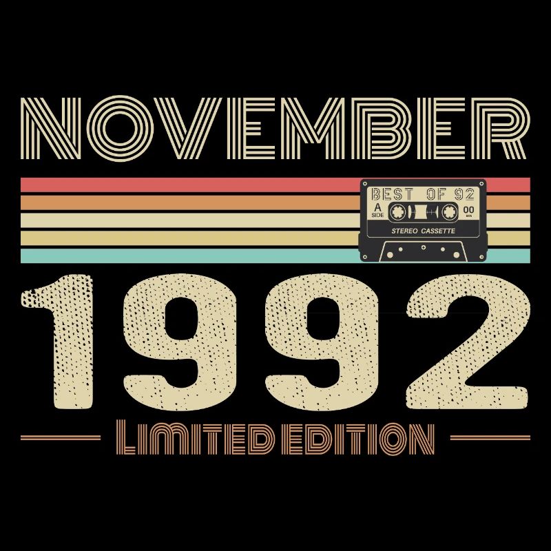 November 1992 Vintage Birthday Retro Tee