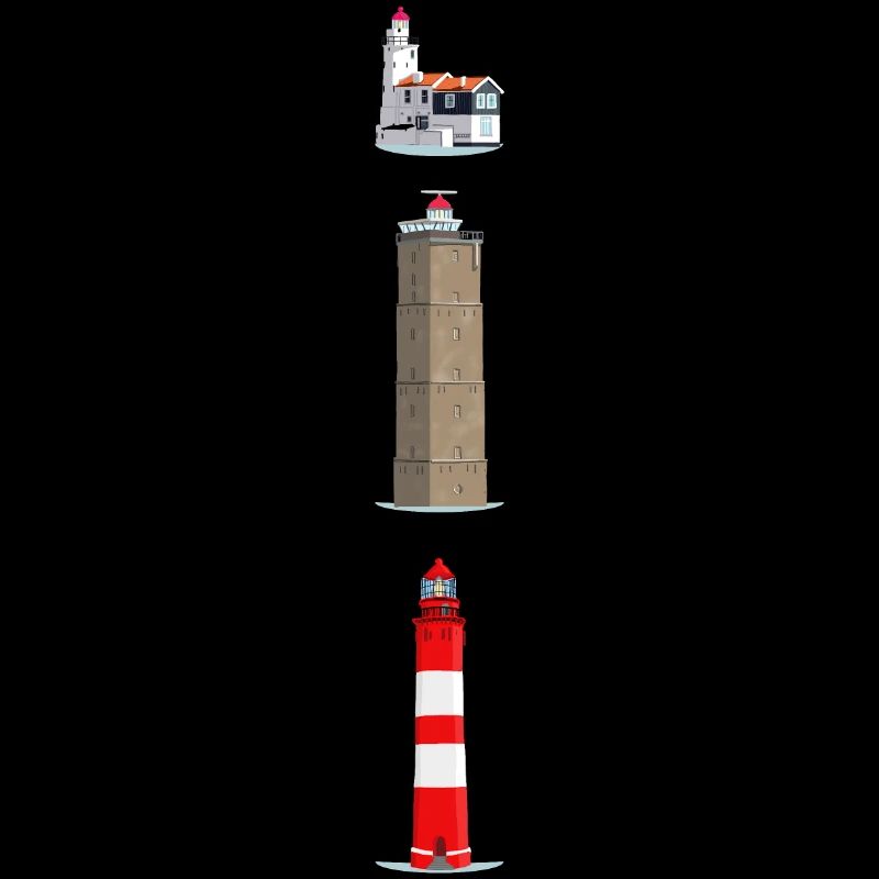 Lighthouses Ameland, Terschelling, Marche