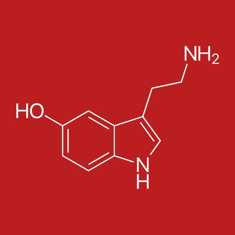 Serotonin structural formula - white
