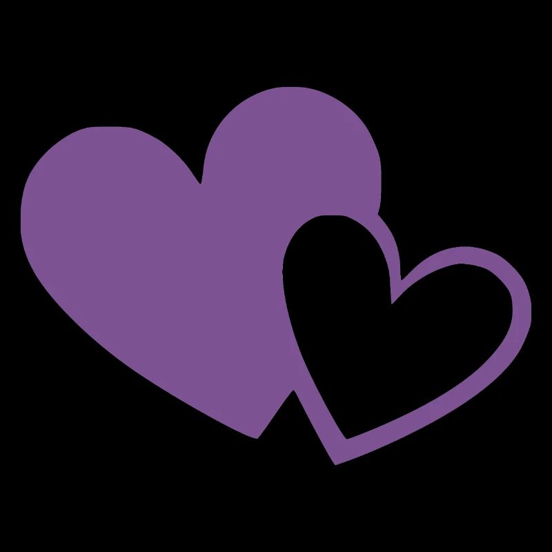 Cœur violet deux cœurs violets cadeau