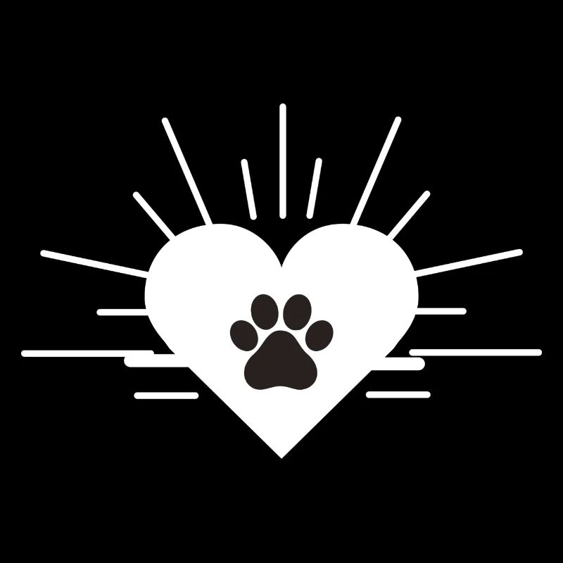 Coeur avec patte de chien