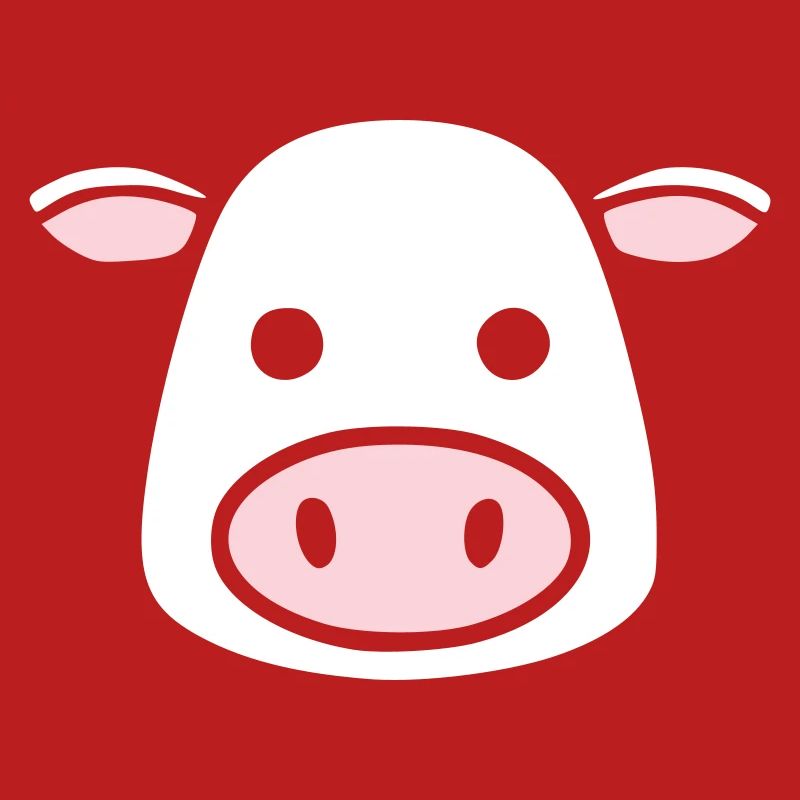 Cute Cow Head Face Comic Vector