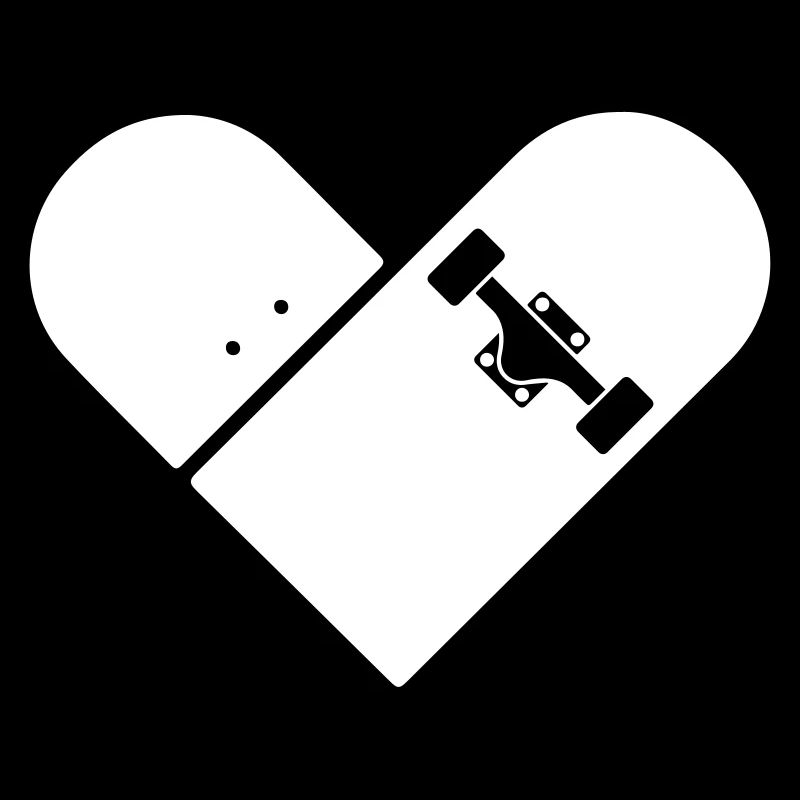 Minimal Skateboard - Heart Logo Design / Icon