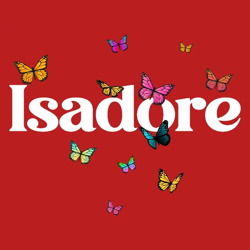 Schöner Mädchenname mit Schmetterlingen ISADORE