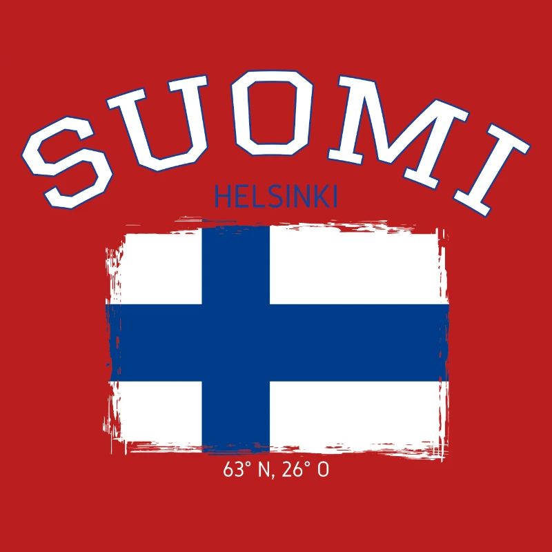 Drapeau de la Finlande avec référence à Helsinki
