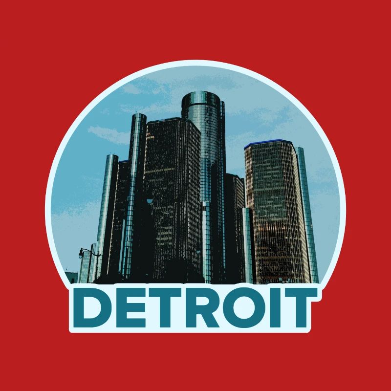 Detroit Stadtskyline Abzeichen