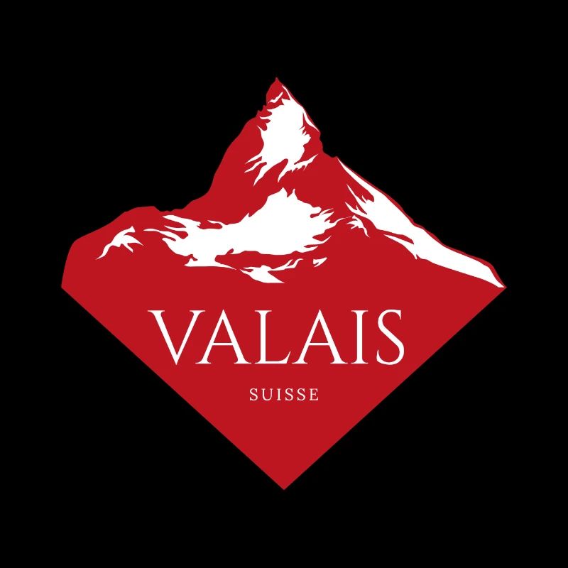 Valais Mountain Peak Red Logo