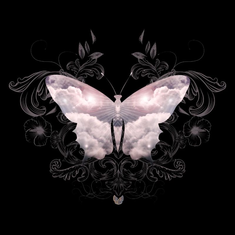 Un papillon céleste de nuages délicats