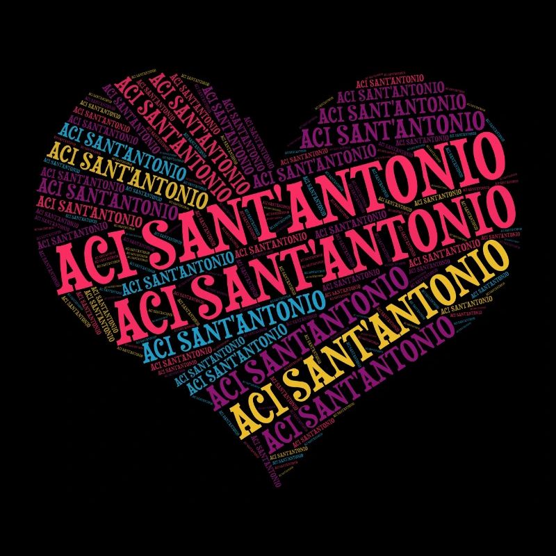 Sicile Aci Sant Antonio t-shirt nuage de mots