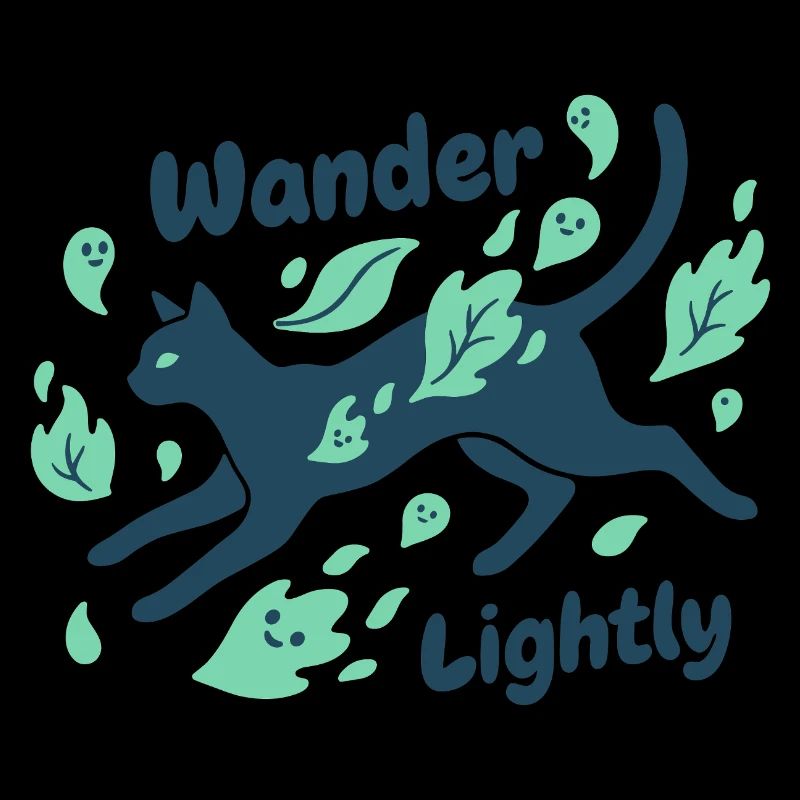 Chemin de chat à travers la mer de feuilles