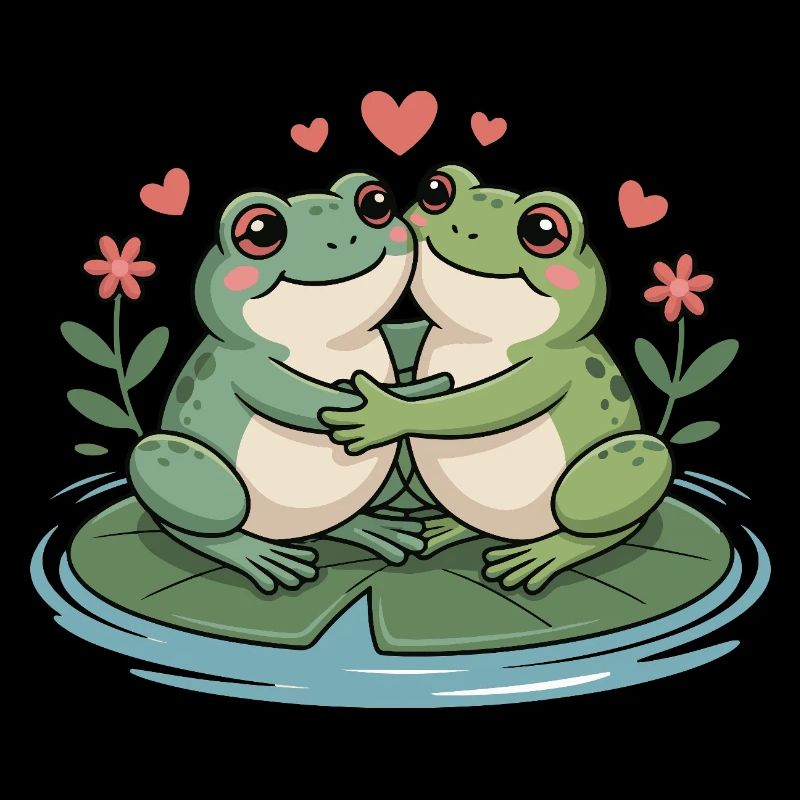 Couple grenouilles pour la Saint-Valentin