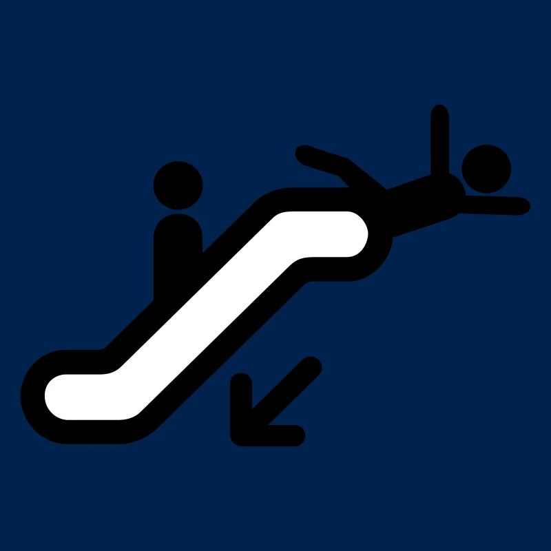 Escalator Cartoon Comic Gift Idea Wrong