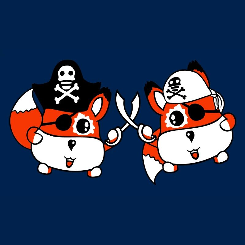 2 petit pirate mignon renards oeil sabre duel