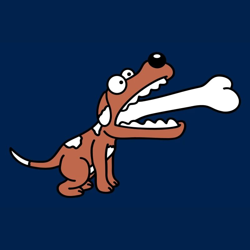 Dog Greedy Hungry Big Bone Swallowed