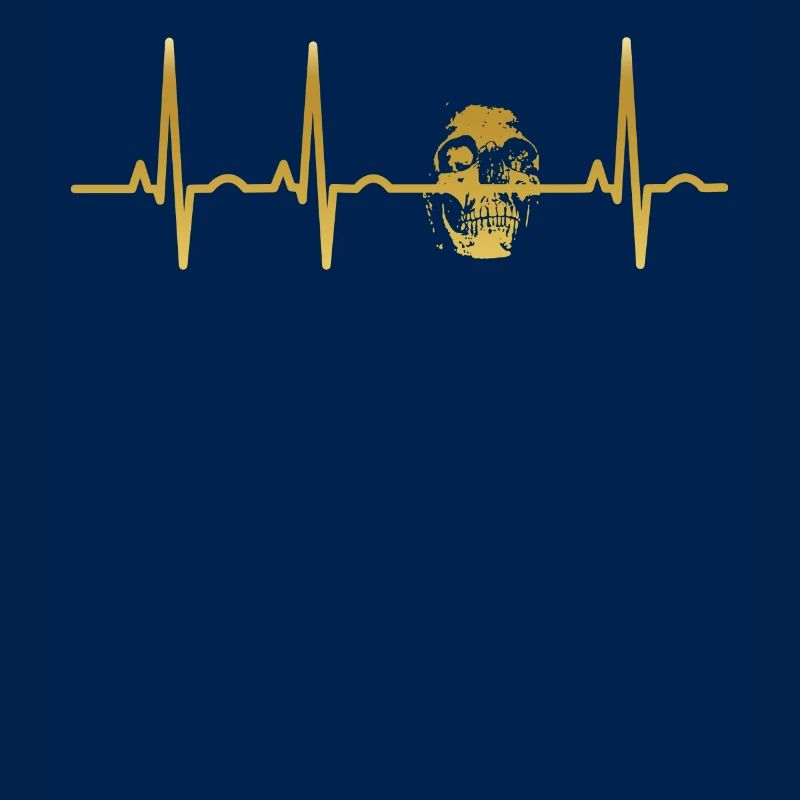 evolution ekg heartbeat skull totenkopf bonez 187