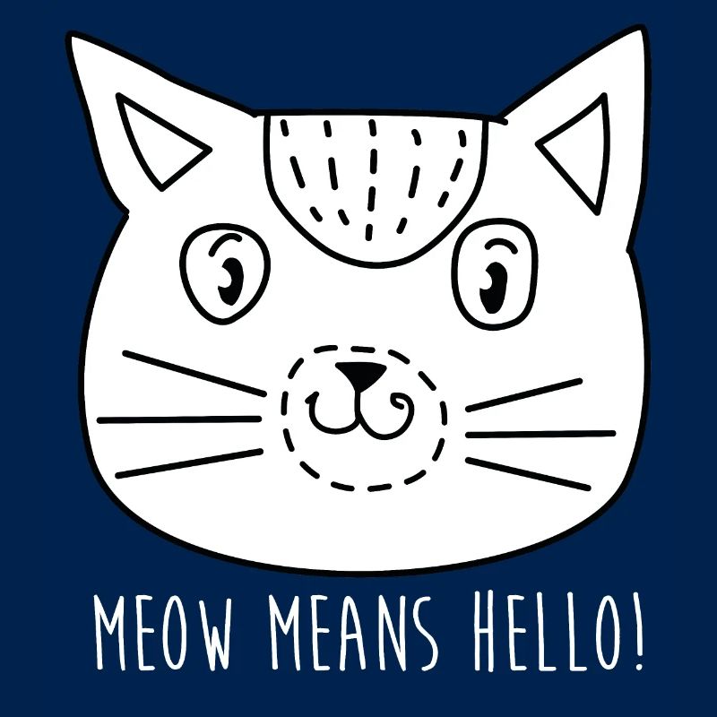 Comic Katze Gesicht mit Spruch