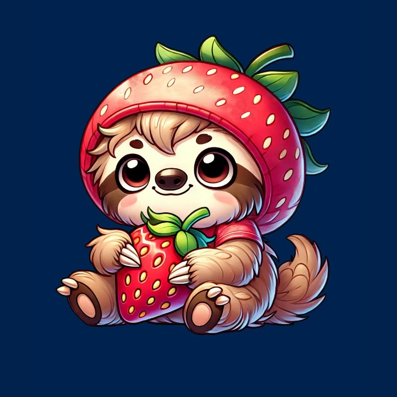 Faultier Erdbeere Sommerfrucht Design