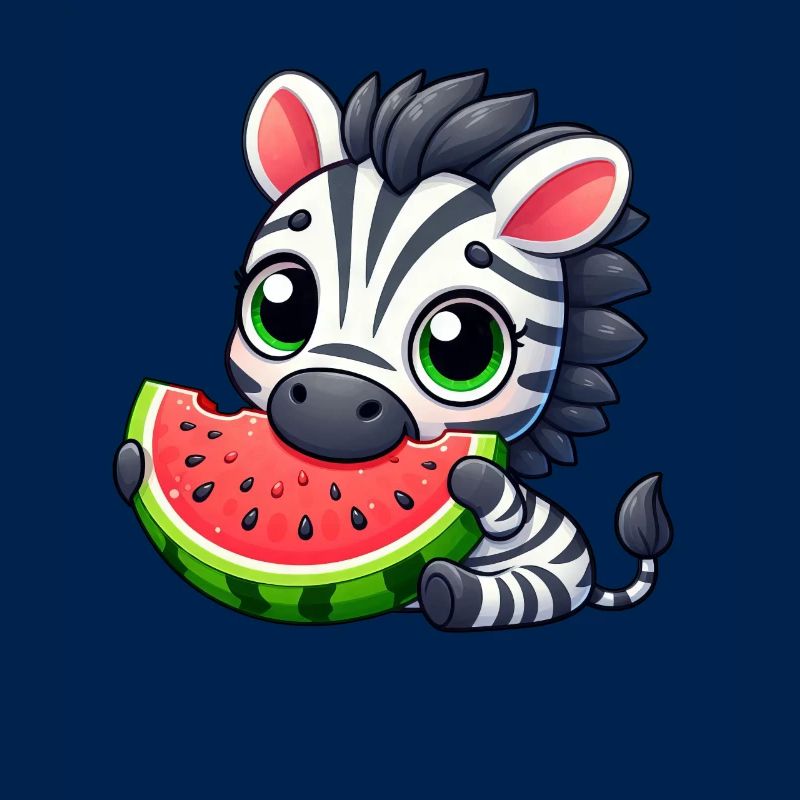 Zebra Melon Dessin Animé Pastèque Été