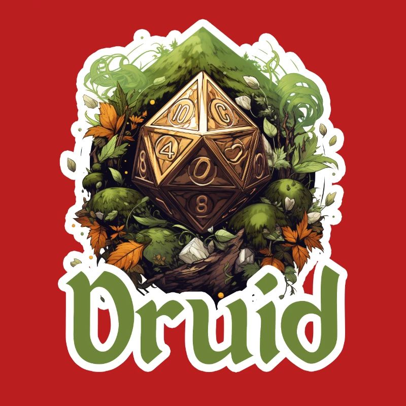 Druide avec D20 – Conception de RPG fantastique