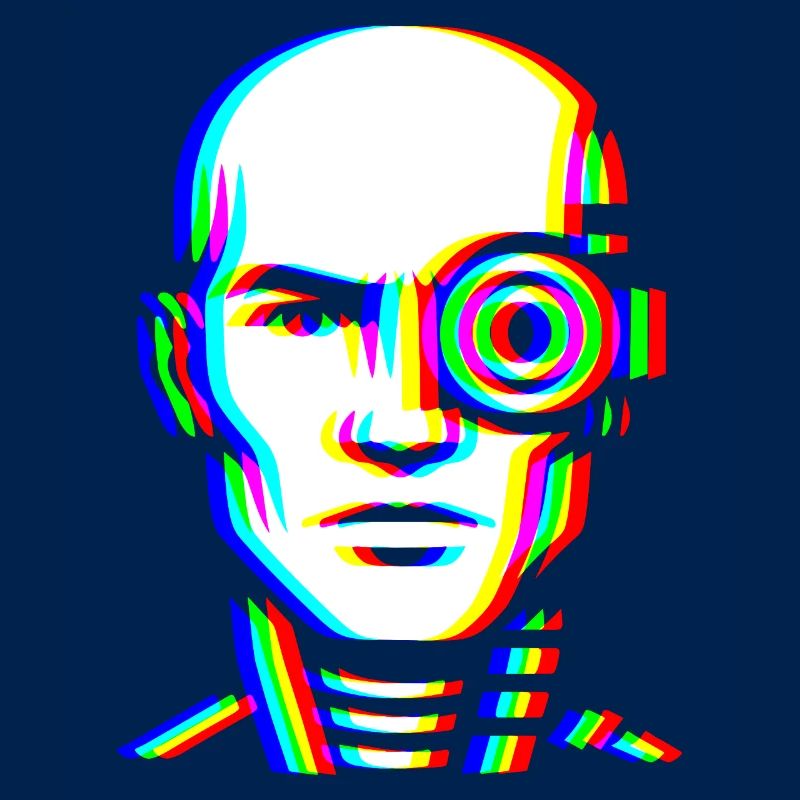 Glitch Cyber Head – Futuristic