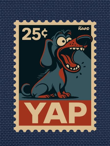 Comic-Dackel auf Briefmarke