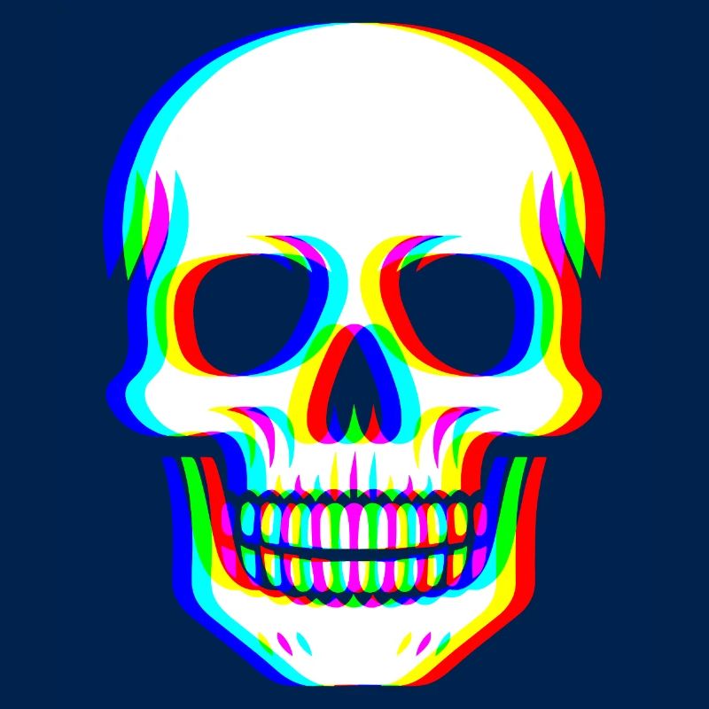 Glitch Skull - Cyber Art