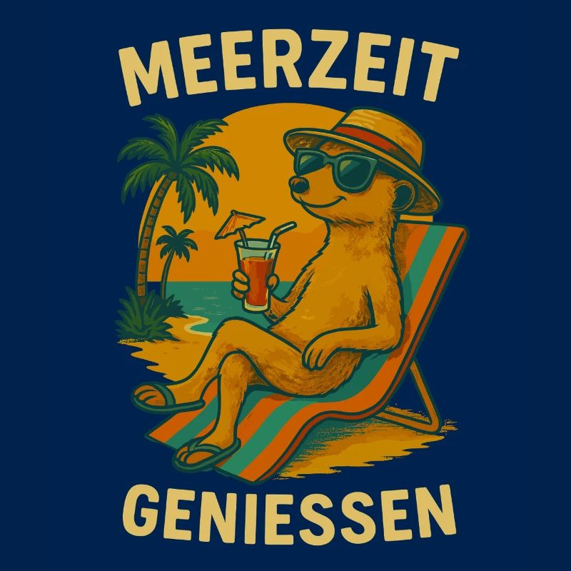 Erdmännchen Urlaub Strand Sommer Meer Palmen