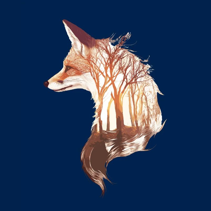 Surreal Fox with Forest – Magical Nature Design
