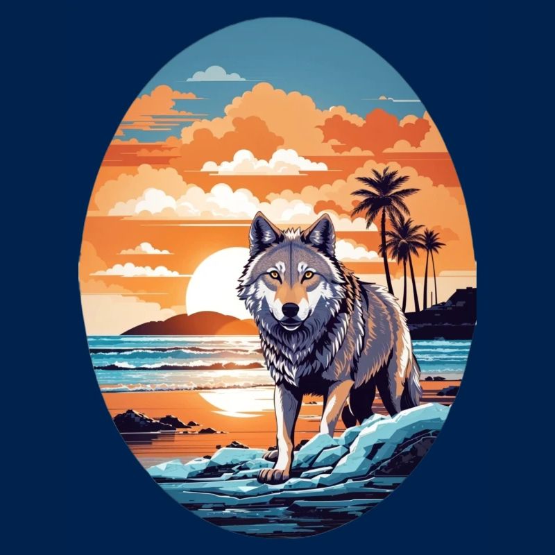 Wolf on the beach