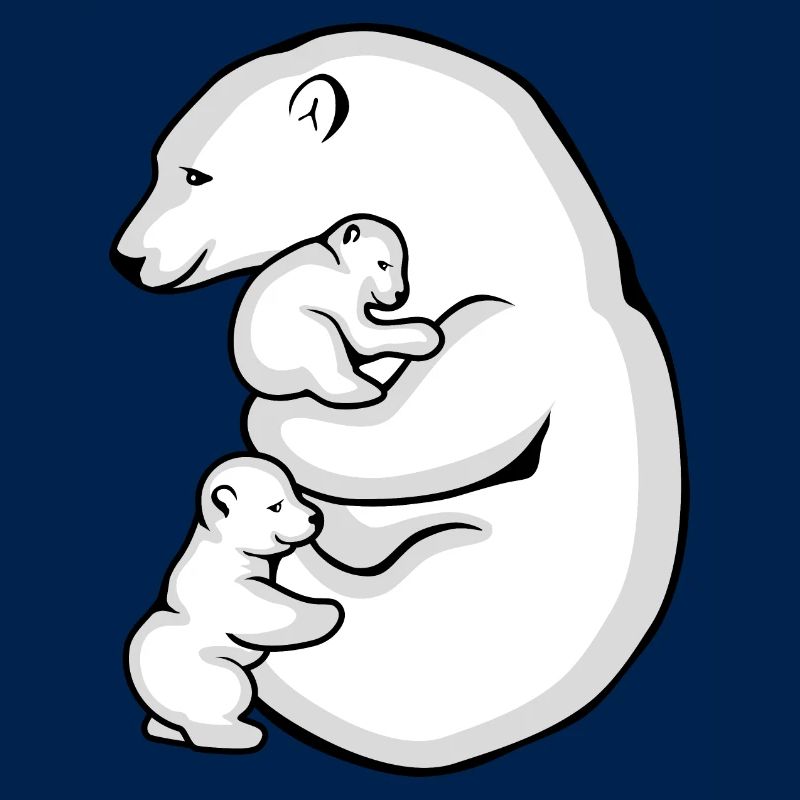 Eisbärin mit ihren beiden Babys