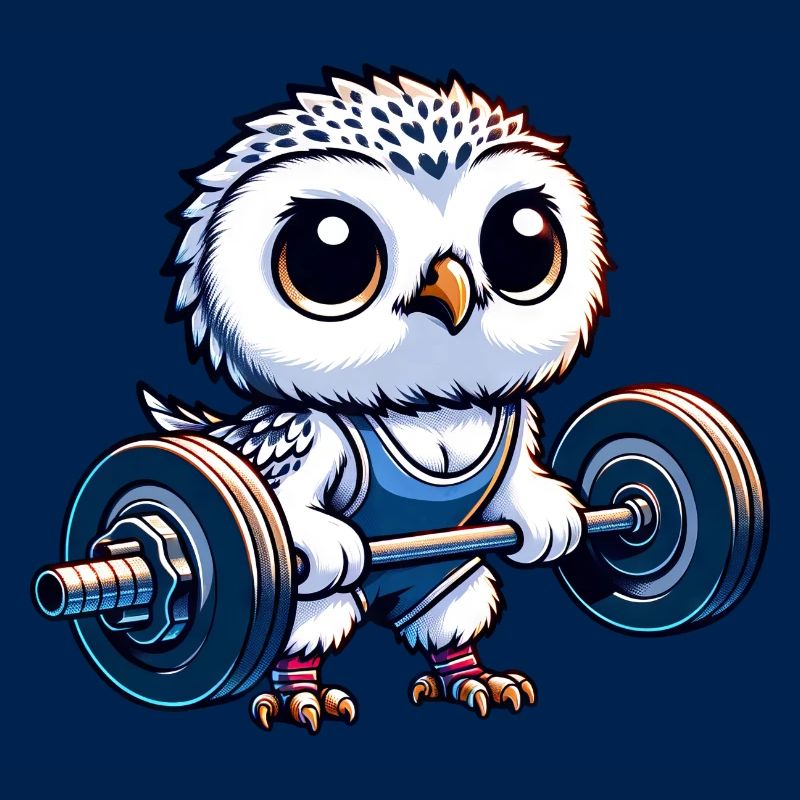 Eule mit Hanteln Workout Schneeeule Stemmen
