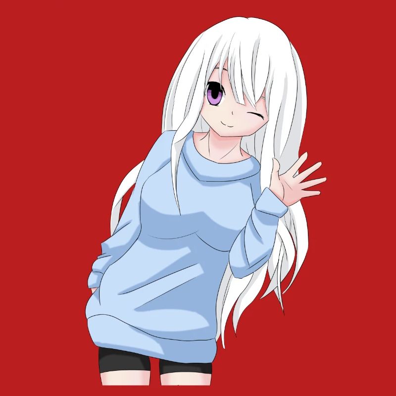 Anime-Mädchen winken