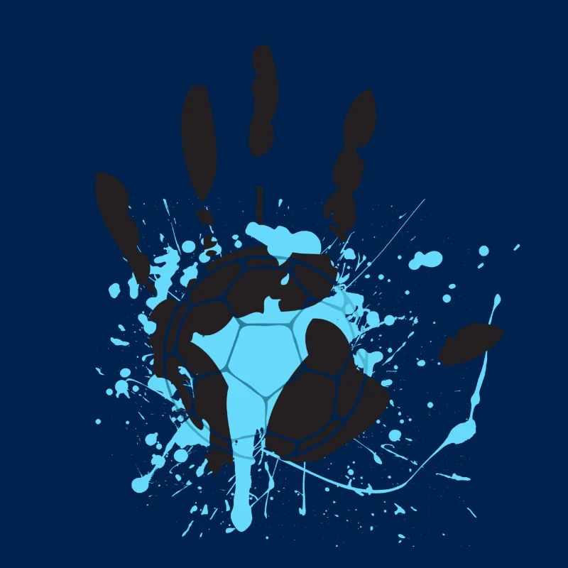 Blauer Hand großen