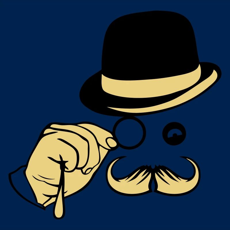 smiley hat monocle mustache melon