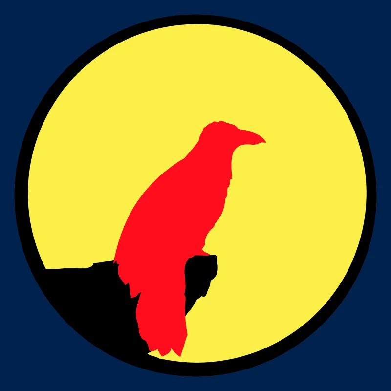 Vogel sitzt Mond nachts Klippe Werwolf heulen Wolf